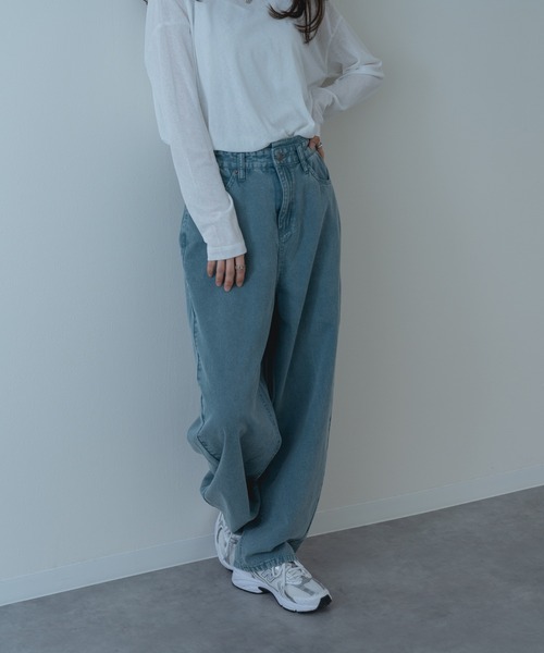 refinedworks（リファインドワークス）の「【refinedworks】硫化染した 脚長カーブ デニムパンツ！（デニムパンツ・レディース・ベージュ/ブラウン/ブルー・FREE）」の18枚目の写真