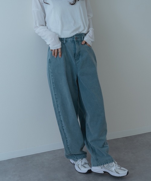 refinedworks（リファインドワークス）の「【refinedworks】硫化染した 脚長カーブ デニムパンツ！（デニムパンツ・レディース・ベージュ/ブラウン/ブルー・FREE）」の19枚目の写真