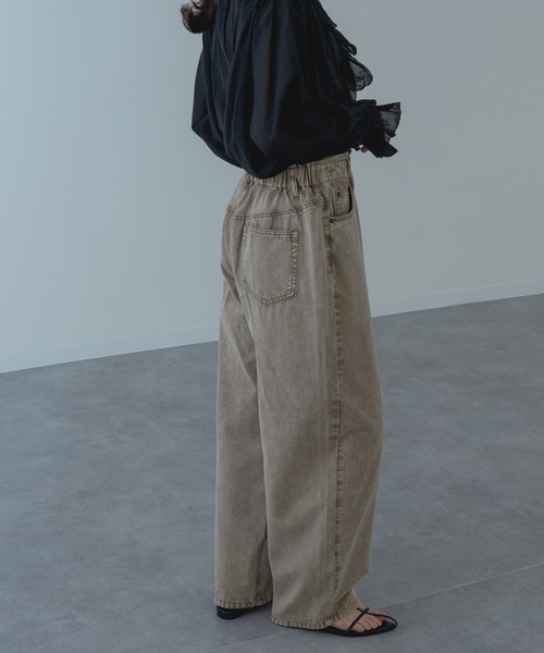 refinedworks（リファインドワークス）の「【refinedworks】硫化染した 脚長カーブ デニムパンツ！（デニムパンツ・レディース・ベージュ/ブラウン/ブルー・FREE）」の14枚目の写真