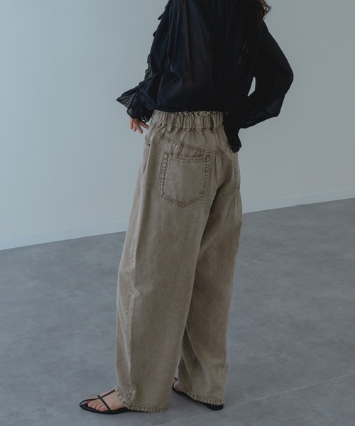 refinedworks（リファインドワークス）の「【refinedworks】硫化染した 脚長カーブ デニムパンツ！（デニムパンツ・レディース・ベージュ/ブラウン/ブルー・FREE）」の15枚目の写真