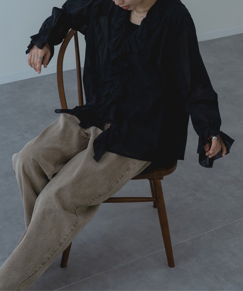 refinedworks（リファインドワークス）の「【refinedworks】硫化染した 脚長カーブ デニムパンツ！（デニムパンツ・レディース・ベージュ/ブラウン/ブルー・FREE）」の17枚目の写真