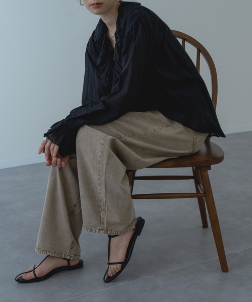 refinedworks（リファインドワークス）の「【refinedworks】硫化染した 脚長カーブ デニムパンツ！（デニムパンツ・レディース・ベージュ/ブラウン/ブルー・FREE）」の16枚目の写真