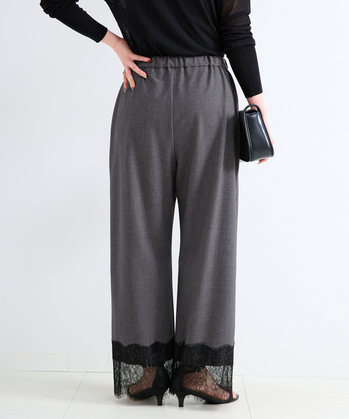 B.C STOCK(ベーセーストック)の「【一部WEB限定カラーあり】手洗い可 / レースヘムパンツ(その他パンツ・レディース・ブラック/チャコールグレー/ダークブルー・FREE)」の9枚目の写真
