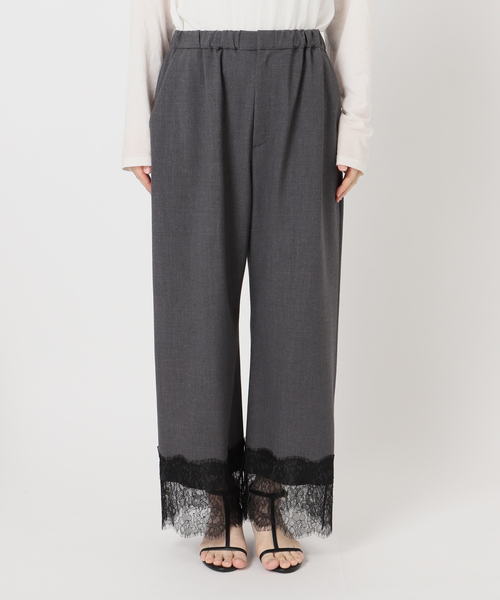 B.C STOCK(ベーセーストック)の「【一部WEB限定カラーあり】手洗い可 / レースヘムパンツ(その他パンツ・レディース・ブラック/チャコールグレー/ダークブルー・FREE)」の16枚目の写真