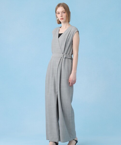 ANAYI(アナイ)の「スラブドビーオールインワン(つなぎ/オールインワン・レディース・ネイビー/ライトグレー・36/34/38)」の2枚目の写真