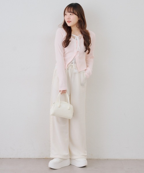 Another Branch olive des olive（アナザーブランチオリーブデオリーブ）の「【セットアップ対応】レース付スウェットパンツ（スウェットパンツ・レディース・ピンク/アイボリー/トップグレー・FREE）」の5枚目の写真