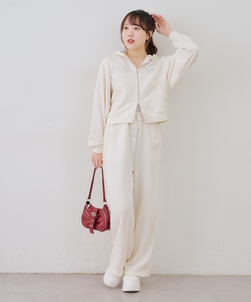 Another Branch olive des olive（アナザーブランチオリーブデオリーブ）の「【セットアップ対応】レース付スウェットパンツ（スウェットパンツ・レディース・ピンク/アイボリー/トップグレー・FREE）」の7枚目の写真