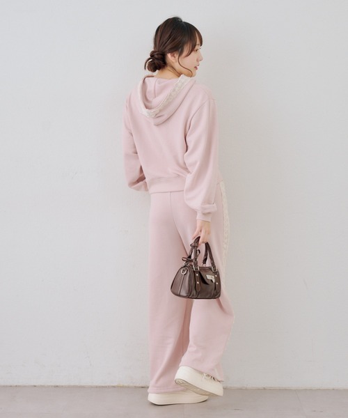 Another Branch olive des olive（アナザーブランチオリーブデオリーブ）の「【セットアップ対応】レース付スウェットパンツ（スウェットパンツ・レディース・ピンク/アイボリー/トップグレー・FREE）」の17枚目の写真