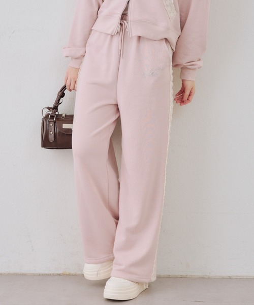 Another Branch olive des olive（アナザーブランチオリーブデオリーブ）の「【セットアップ対応】レース付スウェットパンツ（スウェットパンツ・レディース・ピンク/アイボリー/トップグレー・FREE）」の11枚目の写真