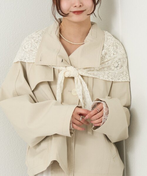 mystic（ミスティック）の「マルチレーススカーフ（マフラー・レディース・アイボリー・ONE SIZE）」の10枚目の写真