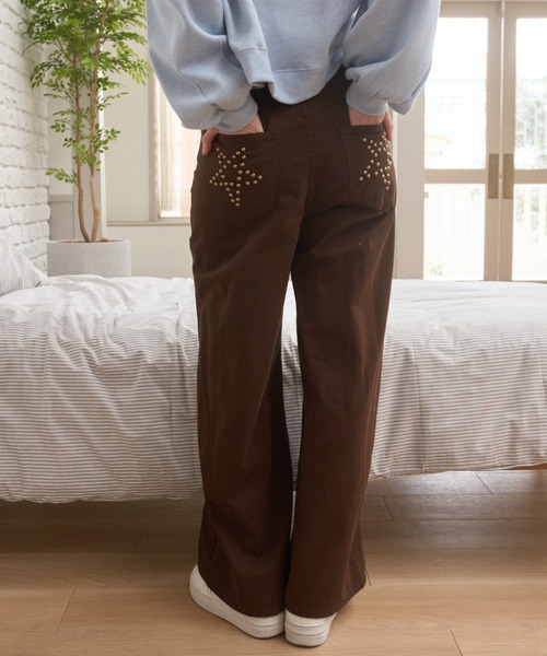 Birthday room（バースデイルーム）の「スタッズスターパンツ/Studded Star Pants（デニムパンツ・レディース・ブラウン・FREE）」の3枚目の写真