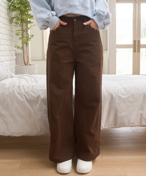 Birthday room（バースデイルーム）の「スタッズスターパンツ/Studded Star Pants（デニムパンツ・レディース・ブラウン・FREE）」の2枚目の写真