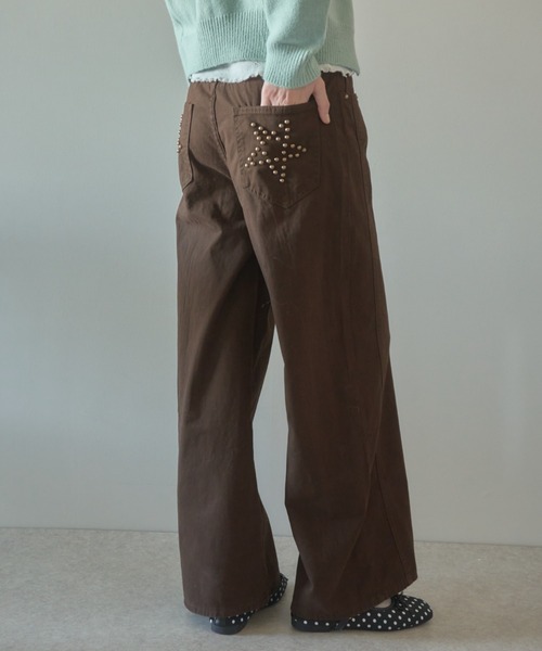 Birthday room（バースデイルーム）の「スタッズスターパンツ/Studded Star Pants（デニムパンツ・レディース・ブラウン・FREE）」の11枚目の写真