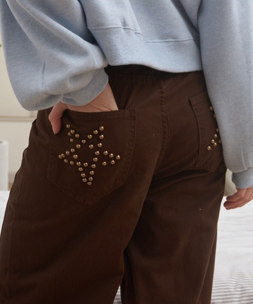 Birthday room（バースデイルーム）の「スタッズスターパンツ/Studded Star Pants（デニムパンツ・レディース・ブラウン・FREE）」の6枚目の写真