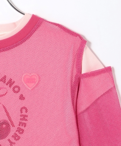 mezzo piano（メゾピアノ）の「メッシュレイヤード　半袖Tシャツセット（Tシャツ/カットソー・キッズ・ピンク/スモークピンク・140cm/130cm）」の6枚目の写真