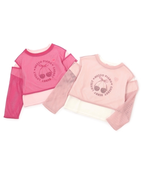 mezzo piano（メゾピアノ）の「メッシュレイヤード　半袖Tシャツセット（Tシャツ/カットソー・キッズ・ピンク/スモークピンク・140cm/130cm）」の17枚目の写真