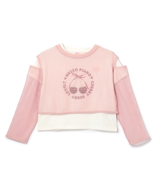mezzo piano（メゾピアノ）の「メッシュレイヤード　半袖Tシャツセット（Tシャツ/カットソー・キッズ・ピンク/スモークピンク・140cm/130cm）」の19枚目の写真