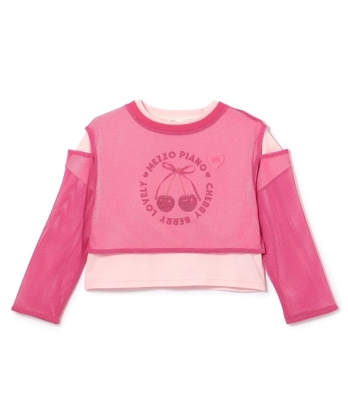 mezzo piano（メゾピアノ）の「メッシュレイヤード　半袖Tシャツセット（Tシャツ/カットソー・キッズ・ピンク/スモークピンク・140cm/130cm）」の20枚目の写真
