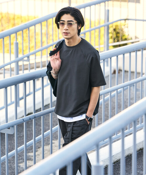 FREAK'S STORE（フリークスストア）の「<UVカット・接触冷感・吸水速乾> AiRide/エアライド リラックスフィット ラグランショートスリーブ  プルオーバー/ヘムコード 限定展開（Tシャツ/カットソー・メンズ・チャコールグレー/ブラック/ネイビー/ブラウン・SMALL/LARGE/MEDIUM）」の22枚目の写真