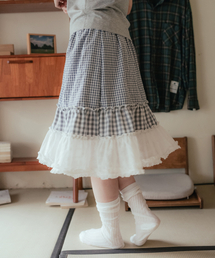 HIGH SCHOOL DISCO（ハイスクールディスコ）の「ミックスチェックティアードミディスカート（スカート）」