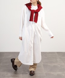 OMNES | 製品洗いコットンブロード ロングシャツワンピース 長袖(シャツワンピース)