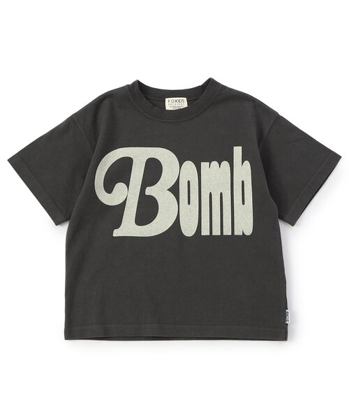 F.O.KIDS(エフオーキッズ)の「BRUH OVER DYE PRINT Tee(Tシャツ/カットソー・キッズ・チャコール/パープル/オリーブ・100/110/120/130/140/150/160)」の1枚目の写真