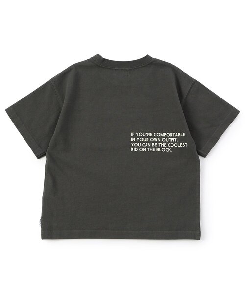 F.O.KIDS(エフオーキッズ)の「BRUH OVER DYE PRINT Tee(Tシャツ/カットソー・キッズ・チャコール/パープル/オリーブ・100/110/120/130/140/150/160)」の4枚目の写真