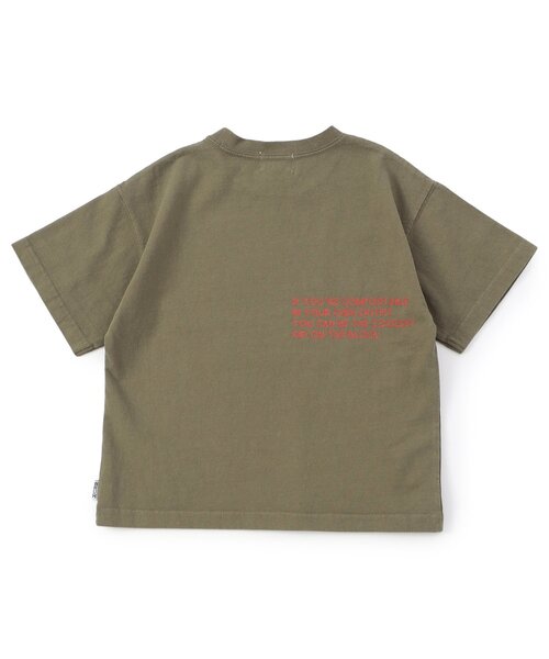 F.O.KIDS(エフオーキッズ)の「BRUH OVER DYE PRINT Tee(Tシャツ/カットソー・キッズ・チャコール/パープル/オリーブ・100/110/120/130/140/150/160)」の5枚目の写真