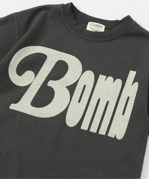 F.O.KIDS(エフオーキッズ)の「BRUH OVER DYE PRINT Tee(Tシャツ/カットソー・キッズ・チャコール/パープル/オリーブ・100/110/120/130/140/150/160)」の8枚目の写真