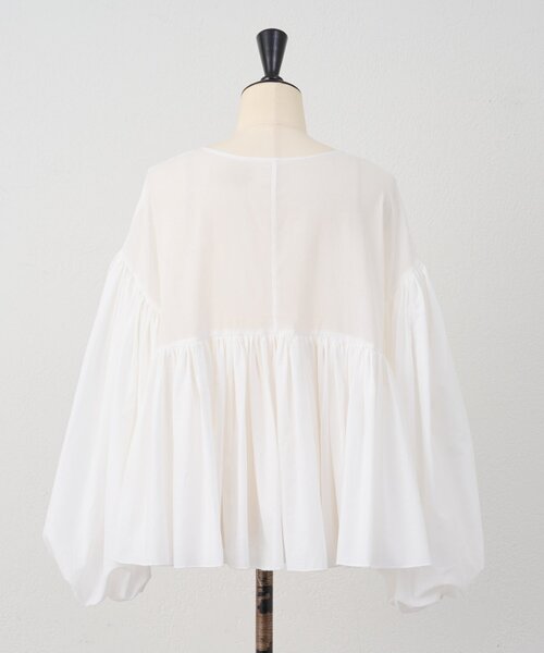 BEARDSLEY(ビアズリー)の「たっぷりギャザーVネックブラウス(シャツ/ブラウス・レディース・ダークグレー/ブラウン/ホワイト・FREE)」の18枚目の写真