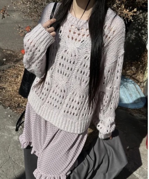 Teem Store(チームストア)の「ドットフリルシアーキャミワンピース レイヤード着 フリルベスト(ワンピース・レディース・グレー/ピンク・F)」の16枚目の写真