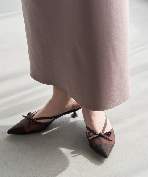 LE TALON(ルタロン)の「《追加》3.5cmシアーリボンミュール(パンプス・レディース・ブラウン/ベージュ・X-LARGE/LARGE/MEDIUM/SMALL/X-SMALL)」の14枚目の写真