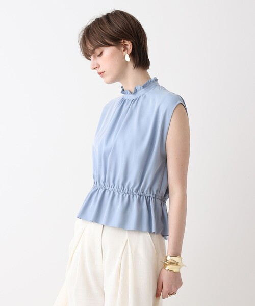 allureville(アルアバイル)の「ペプラムヘムフレンチブラウス(シャツ/ブラウス・レディース・サックスブルー/ブラック/ホワイト・2)」の3枚目の写真