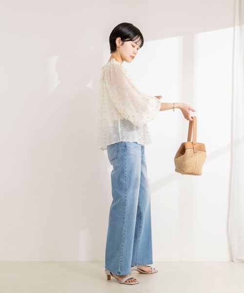 NOLLEY’S Sophi（ノーリーズソフィ）の「《セットアップ対応》ラメカットジャガードオフショルブラウス（シャツ/ブラウス・レディース・ブラック系その他/ホワイト系その他2・38）」の3枚目の写真