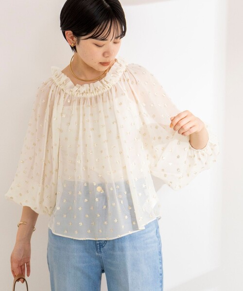NOLLEY’S Sophi（ノーリーズソフィ）の「《セットアップ対応》ラメカットジャガードオフショルブラウス（シャツ/ブラウス・レディース・ブラック系その他/ホワイト系その他2・38）」の12枚目の写真