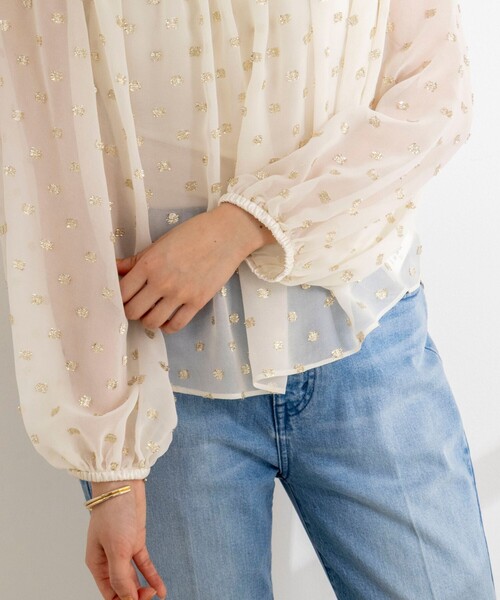 NOLLEY’S Sophi（ノーリーズソフィ）の「《セットアップ対応》ラメカットジャガードオフショルブラウス（シャツ/ブラウス・レディース・ブラック系その他/ホワイト系その他2・38）」の13枚目の写真