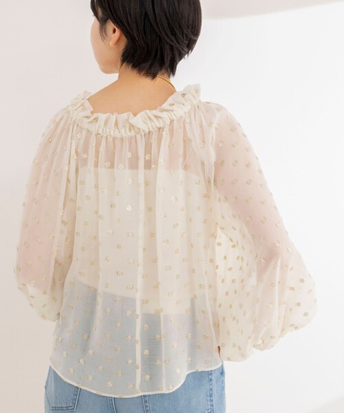 NOLLEY’S Sophi（ノーリーズソフィ）の「《セットアップ対応》ラメカットジャガードオフショルブラウス（シャツ/ブラウス・レディース・ブラック系その他/ホワイト系その他2・38）」の15枚目の写真