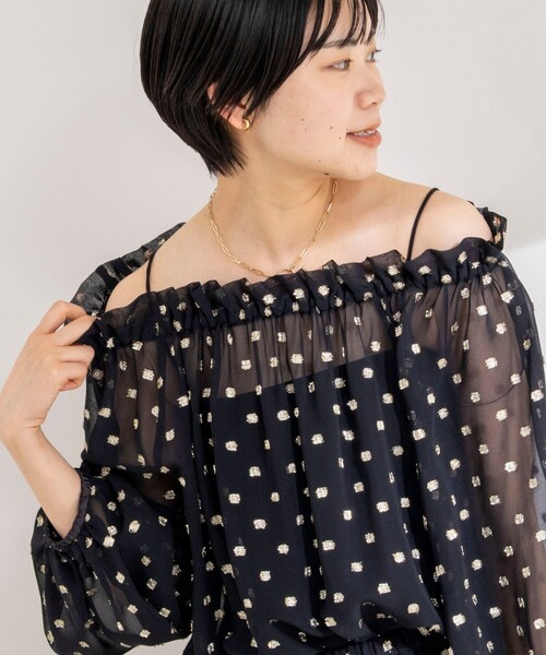 NOLLEY’S Sophi（ノーリーズソフィ）の「《セットアップ対応》ラメカットジャガードオフショルブラウス（シャツ/ブラウス・レディース・ブラック系その他/ホワイト系その他2・38）」の21枚目の写真