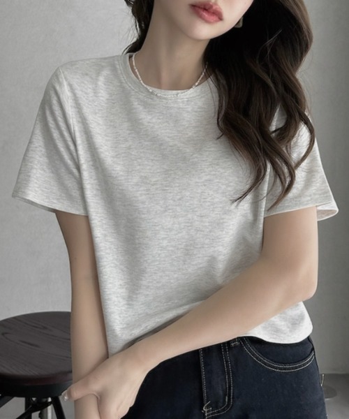 TREOVER(トレオーバー)の「デイリーに使いやすいショート丈Tシャツ(Tシャツ/カットソー・レディース・オフホワイト/オートミール/ブラック/チャコールグレー・FREE)」の17枚目の写真