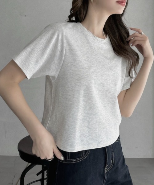 TREOVER(トレオーバー)の「デイリーに使いやすいショート丈Tシャツ(Tシャツ/カットソー・レディース・オフホワイト/オートミール/ブラック/チャコールグレー・FREE)」の18枚目の写真