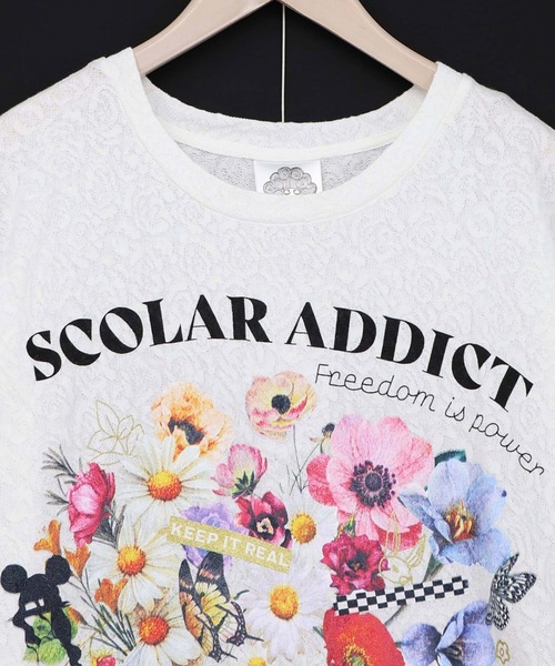 ScoLar（スカラー）の「161650：ポジティブ花コラージュ柄チュニック（チュニック・レディース・ブルー/チャコールグレー/オフホワイト・M）」の9枚目の写真