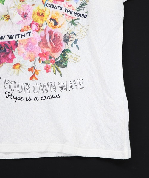 ScoLar（スカラー）の「161650：ポジティブ花コラージュ柄チュニック（チュニック・レディース・ブルー/チャコールグレー/オフホワイト・M）」の11枚目の写真