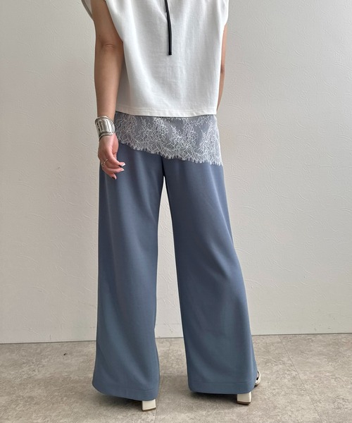 LHELBIE（レルビエ）の「ピンタックワイドパンツ（スラックス・レディース・イエロー/グリーン/ブラック/グレイッシュブルー/ブルー・M）」の6枚目の写真