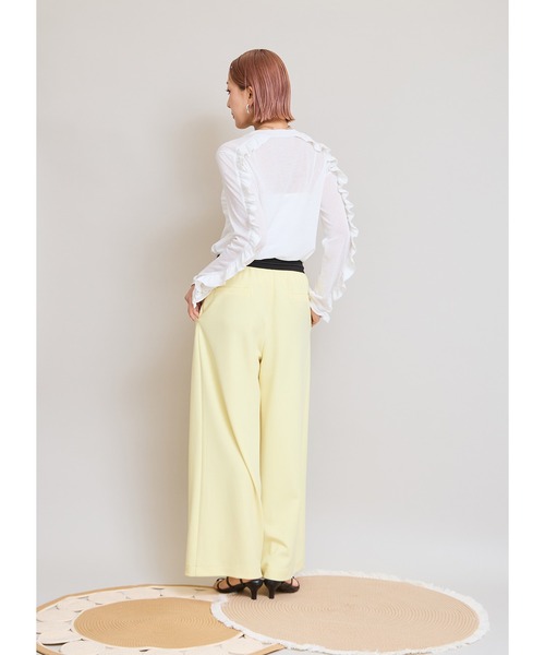 LHELBIE（レルビエ）の「ピンタックワイドパンツ（スラックス・レディース・イエロー/グリーン/ブラック/グレイッシュブルー/ブルー・M）」の21枚目の写真