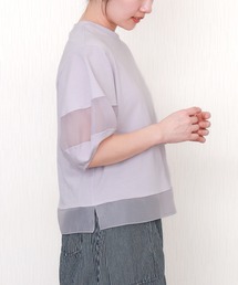 libelle more | オーガンジー切り替えパフスリーブプルオーバー(Tシャツ/カットソー)