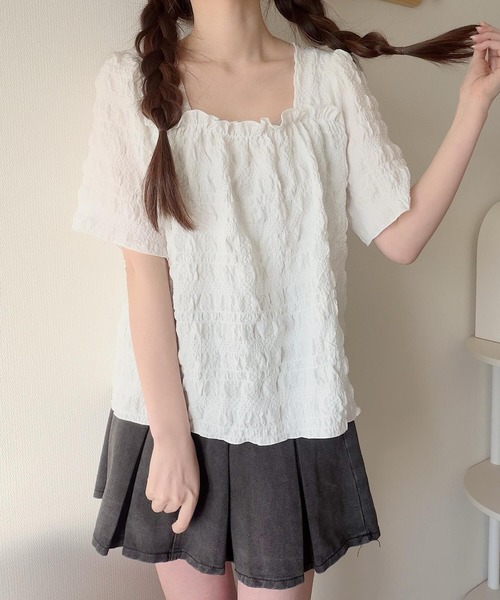 Nana（ナナ）の「シャーリングスクエアネックブラウス（シャツ/ブラウス・レディース・ホワイト・FREE）」の10枚目の写真