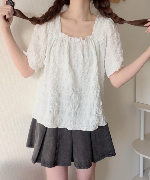 Nana（ナナ）の「シャーリングスクエアネックブラウス（シャツ/ブラウス・レディース・ホワイト・FREE）」の11枚目の写真