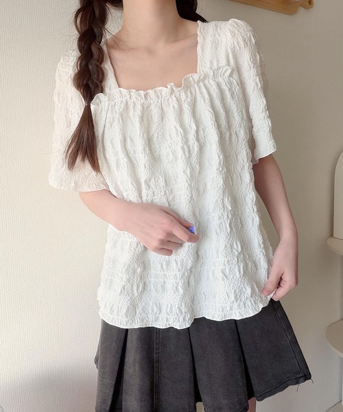 Nana（ナナ）の「シャーリングスクエアネックブラウス（シャツ/ブラウス・レディース・ホワイト・FREE）」の14枚目の写真