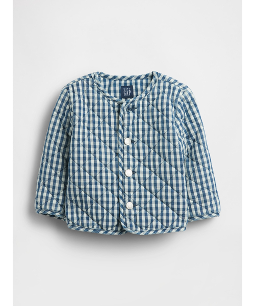 GAP(ギャップ)の「キルティング ギンガムチェック ジャケット (ベビー)(その他アウター・キッズ・ネイビー・60cm/70cm/80cm/90cm)」の1枚目の写真
