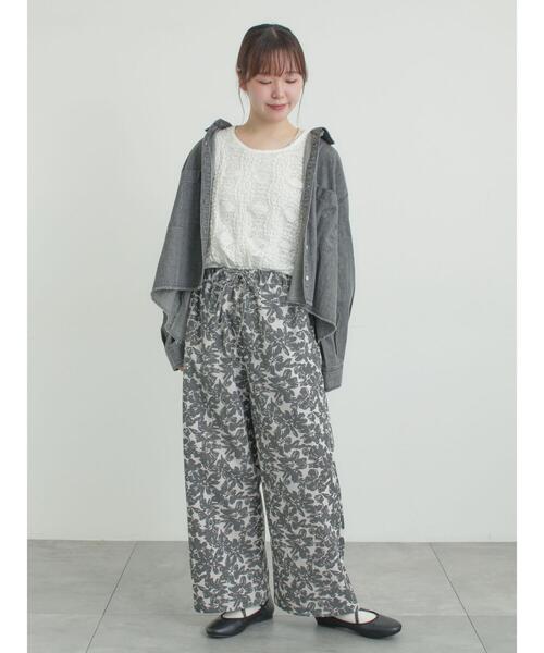 Samansa Mos2(サマンサ モスモス)の「【イージーケア】イージーストレートパンツ(その他パンツ・レディース・ベージュ/チャコールグレー/ブラック/カーキ・フリー(M)/フリー(L))」の12枚目の写真